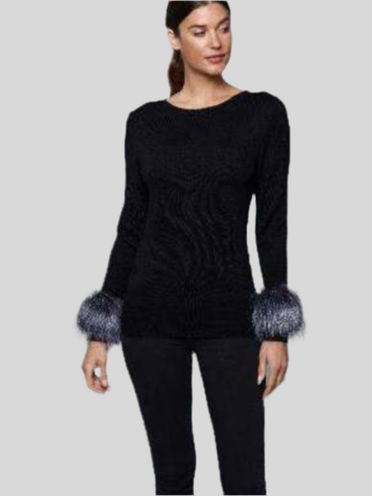 Faux Fur Cuff Sweater