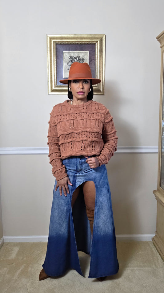 Taffy Cable Crewneck Sweater