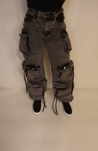 Cargo Denim Jogger Pants