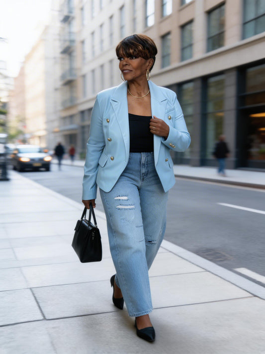 Nicolle Vegan Leather Blazer