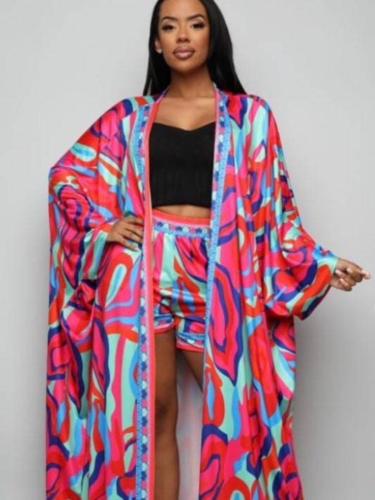 Alia Kimono Short Set - Fly VSJ, Women's Clothing and Fashion Accessories