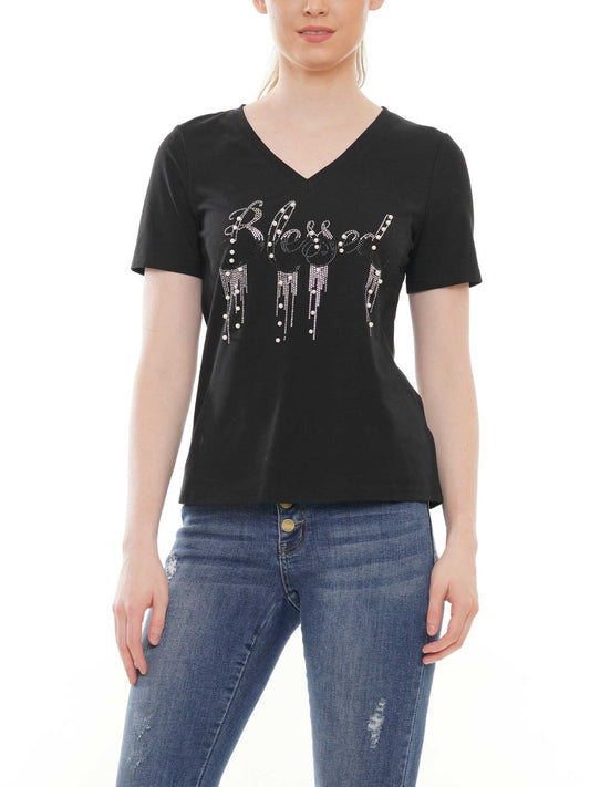 Blessed Not Stressed T-Shirt - Fly VSJ, Women's Clothing and Fashion Accessories