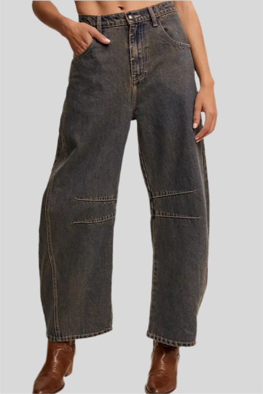 Brandi Barrel Jeans - Fly VSJ, Women's Clothing and Fashion Accessories