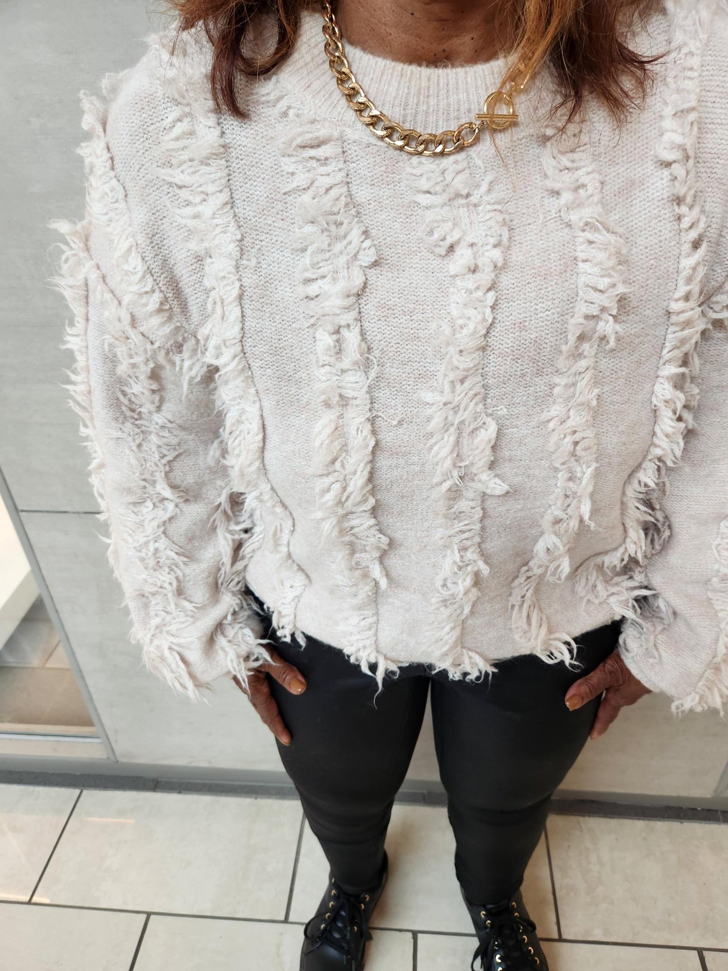 Calli Fringe Knit Sweater - Fly VSJ, Women's Clothing and Fashion Accessories