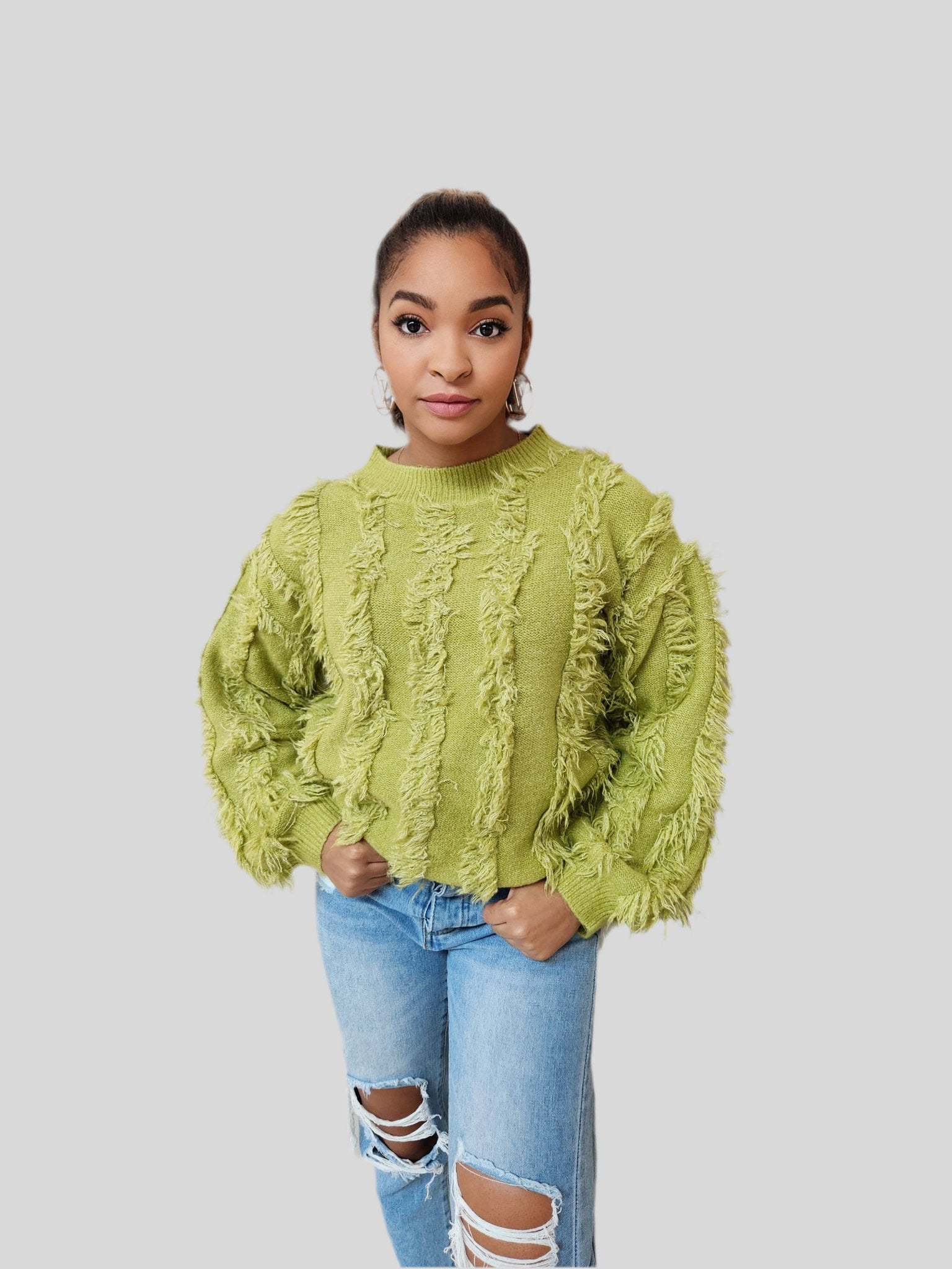 Calli Fringe Knit Sweater - Fly VSJ, Women's Clothing and Fashion Accessories