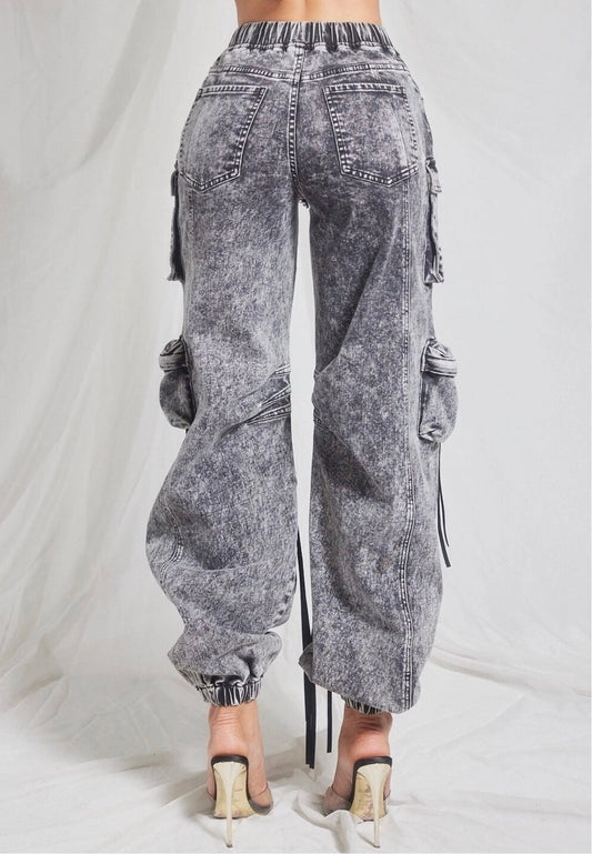 Cargo Denim Jogger Pants - Fly VSJ, Women's Clothing and Fashion Accessories