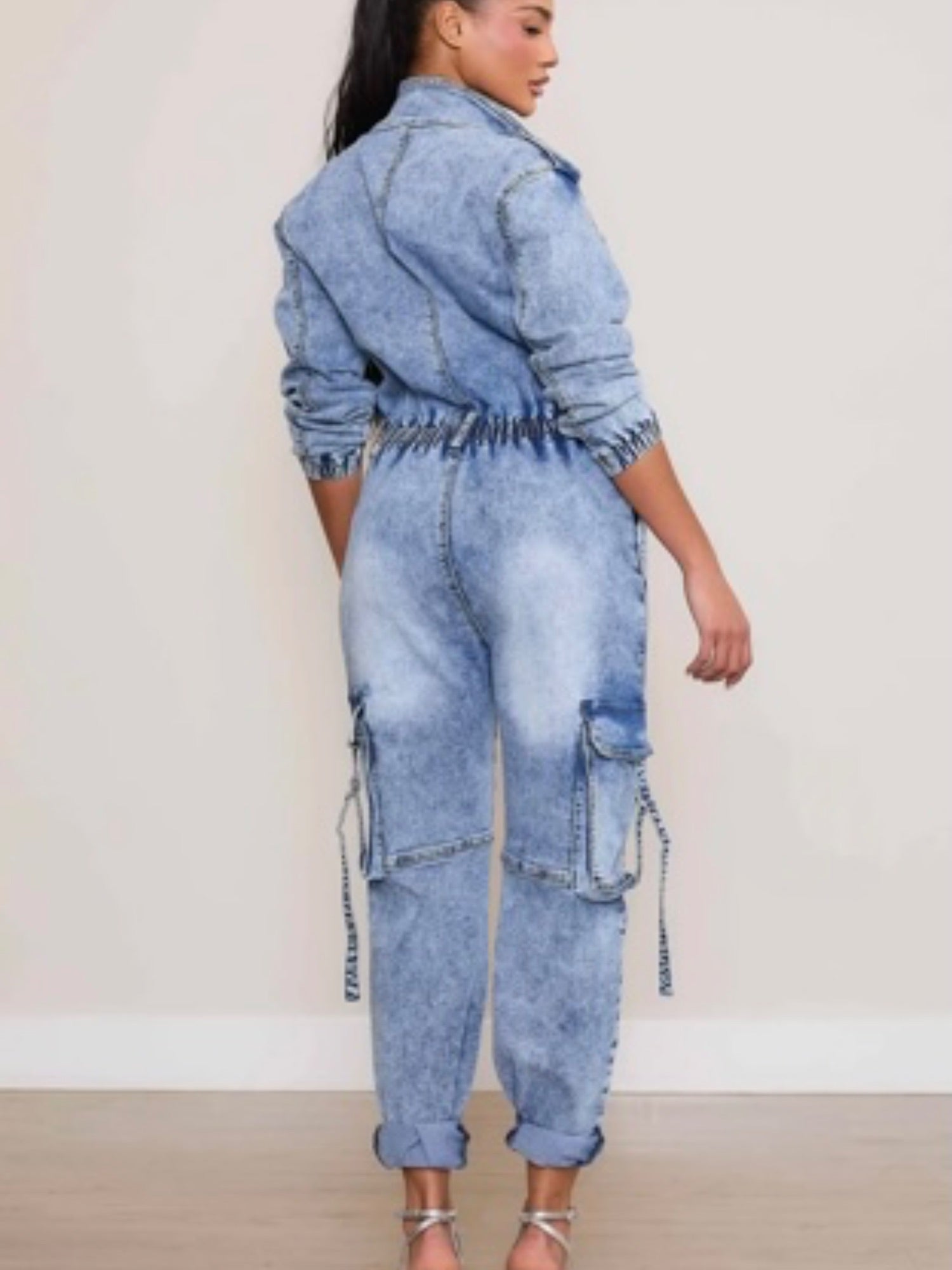 Cargo Denim Jumpsuit - Fly VSJ, Women's Clothing and Fashion Accessories