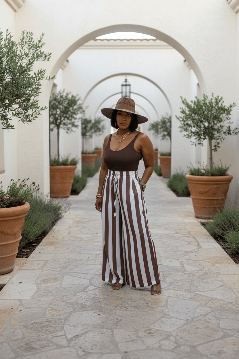 Coastal Ease Striped Pants - Fly VSJ, Women's Clothing and Fashion Accessories