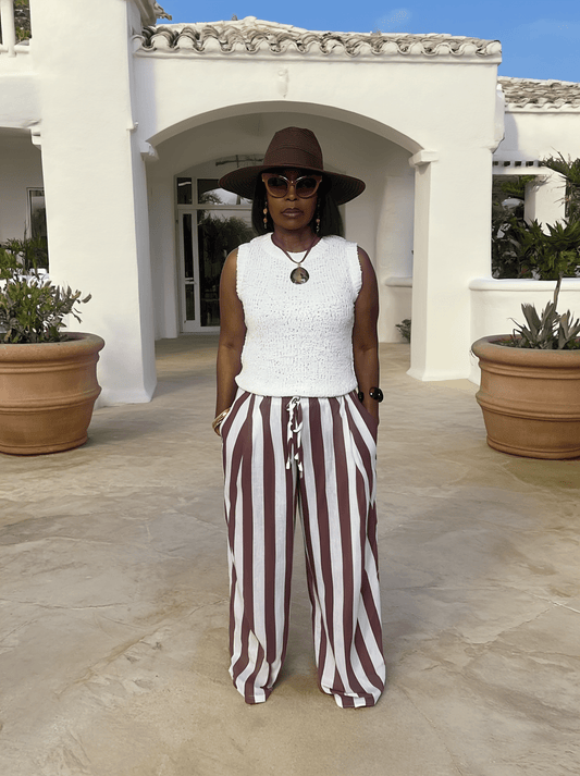 Coastal Ease Striped Pants - Fly VSJ, Women's Clothing and Fashion Accessories
