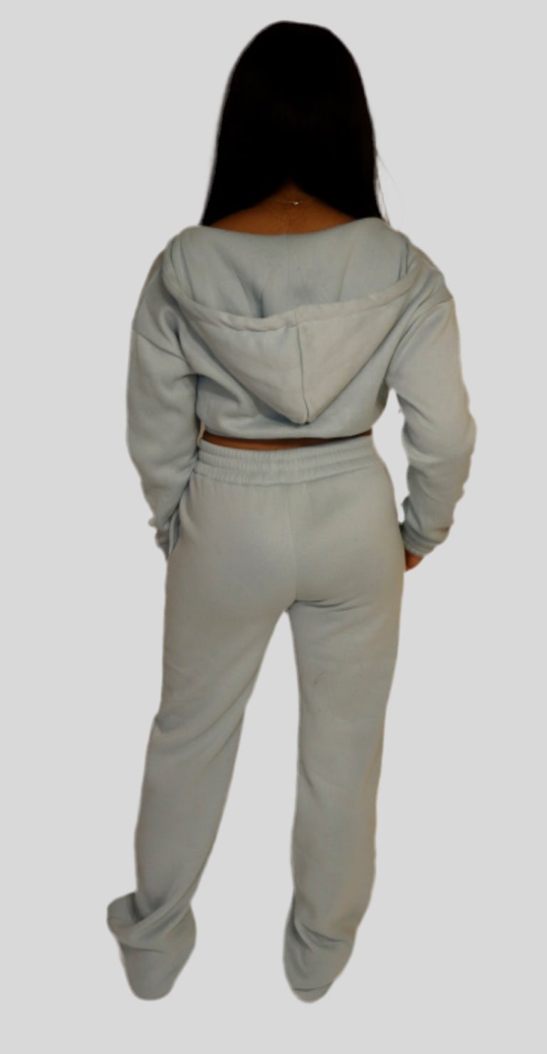 Cropped Hoodie Sweatsuit - Fly VSJ, Women's Clothing and Fashion Accessories