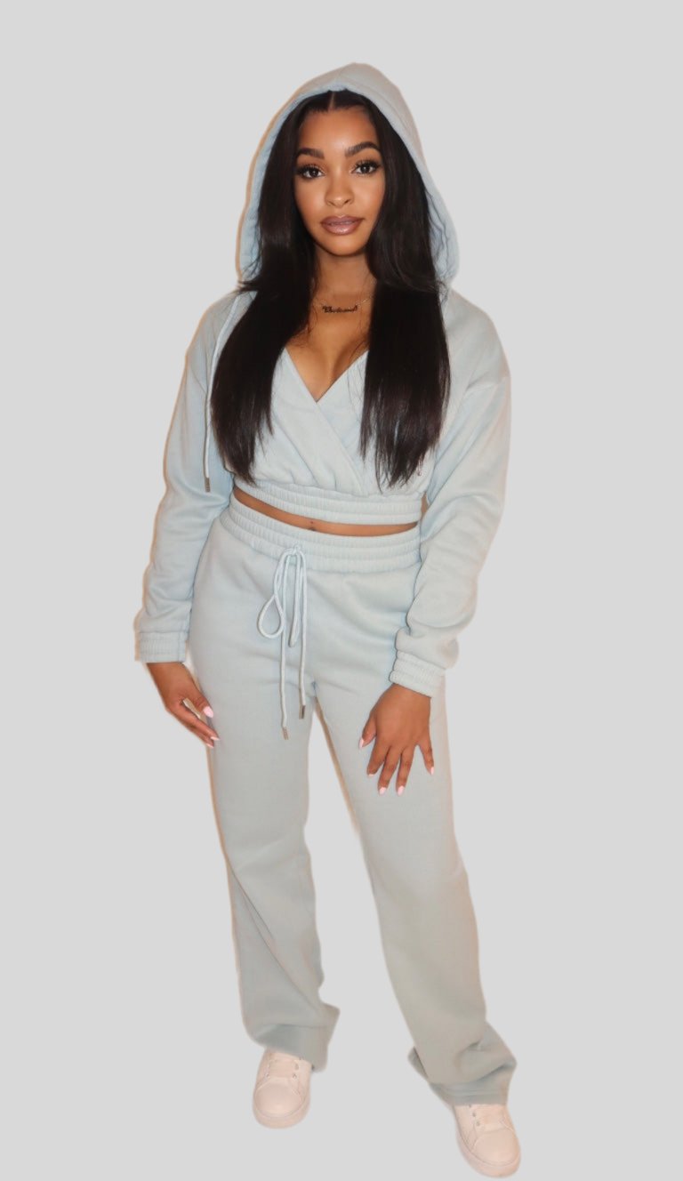 Cropped Hoodie Sweatsuit - Fly VSJ, Women's Clothing and Fashion Accessories