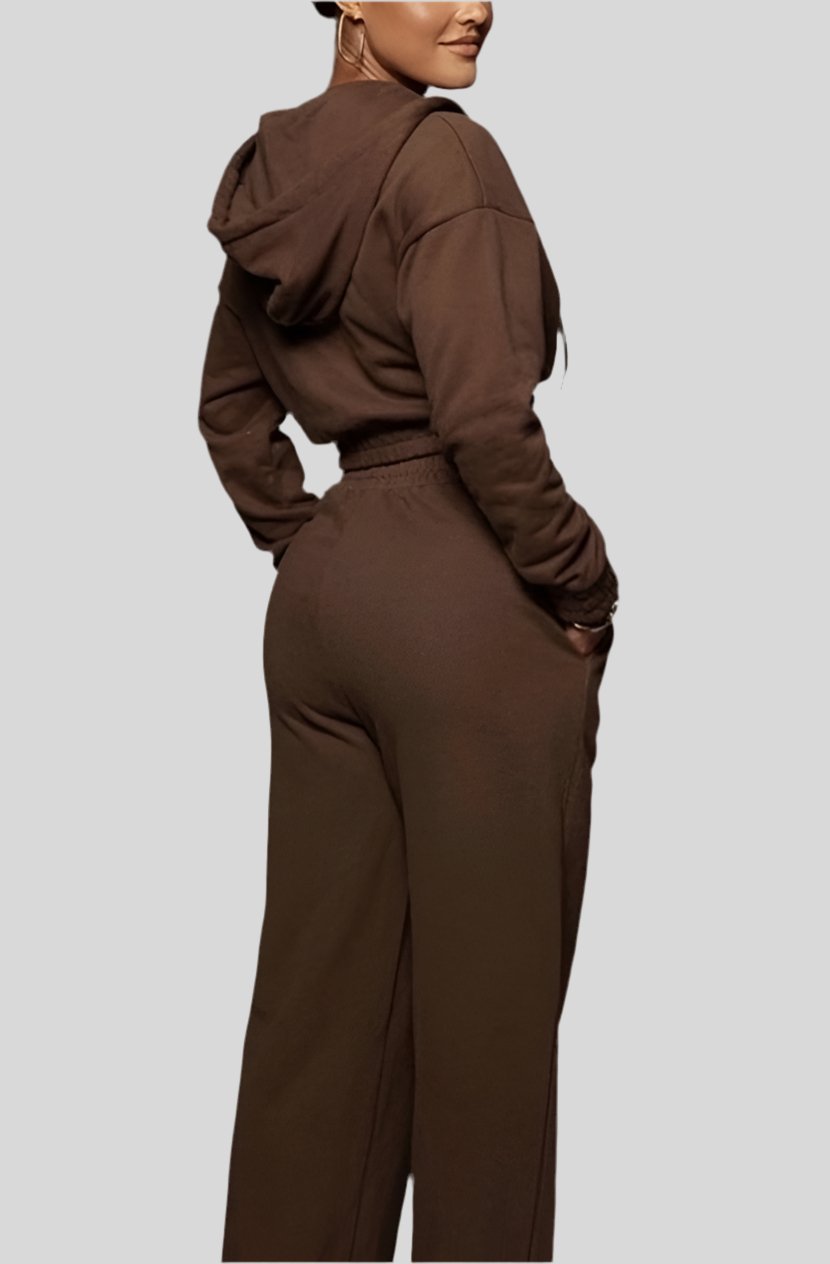 Cropped Hoodie Sweatsuit - Fly VSJ, Women's Clothing and Fashion Accessories