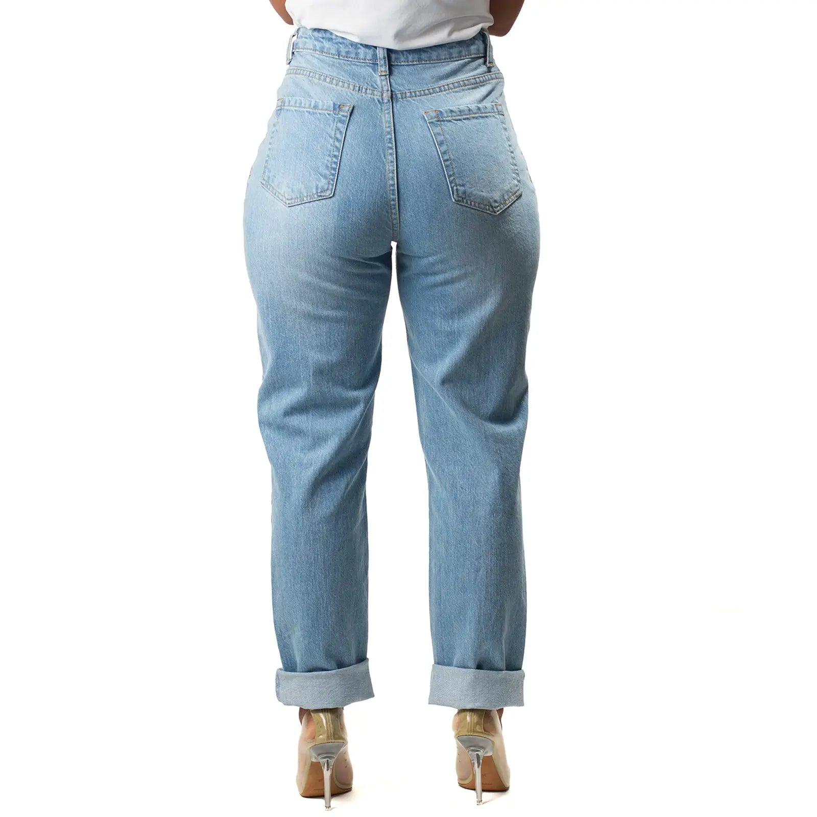 Cross Over Waist Jean - Fly VSJ, Women's Clothing and Fashion Accessories