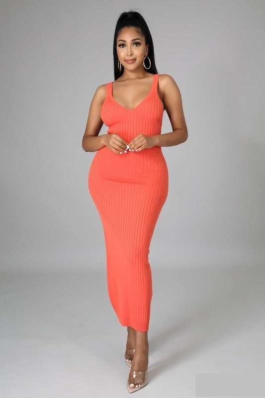 Curve Hugging Ribbed Stretch Dress - Fly VSJ, Women's Clothing and Fashion Accessories