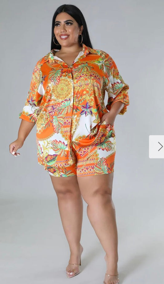 Curvy Tropical Short Set (Final Sale) - Fly VSJ, Women's Clothing and Fashion Accessories