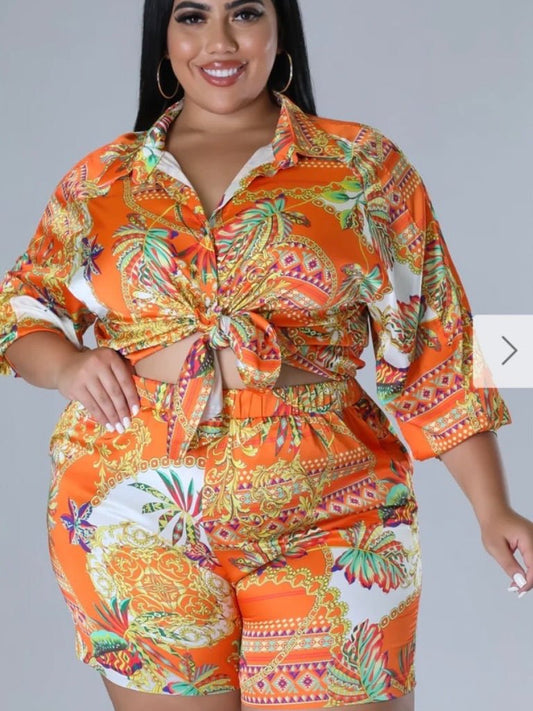 Curvy Tropical Short Set (Final Sale) - Fly VSJ, Women's Clothing and Fashion Accessories