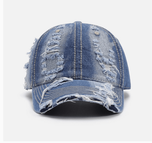 Distressed Baseball Hat - Fly VSJ, Women's Clothing and Fashion Accessories