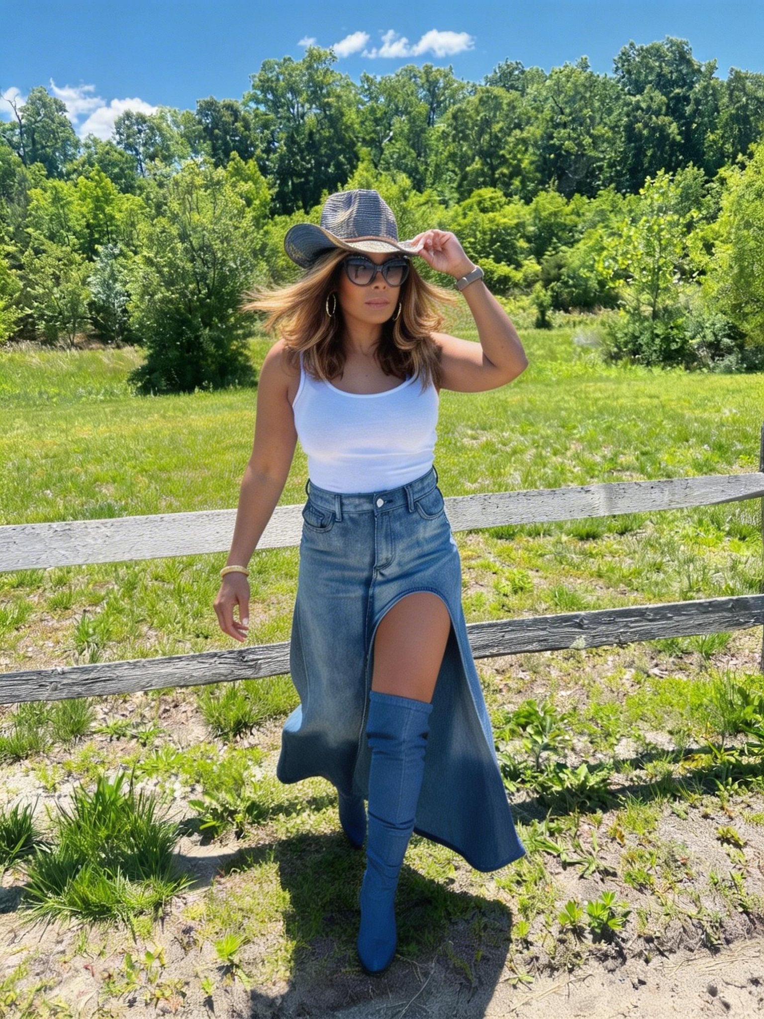 Eclipse Denim Skirt - Fly VSJ, Women's Clothing and Fashion Accessories