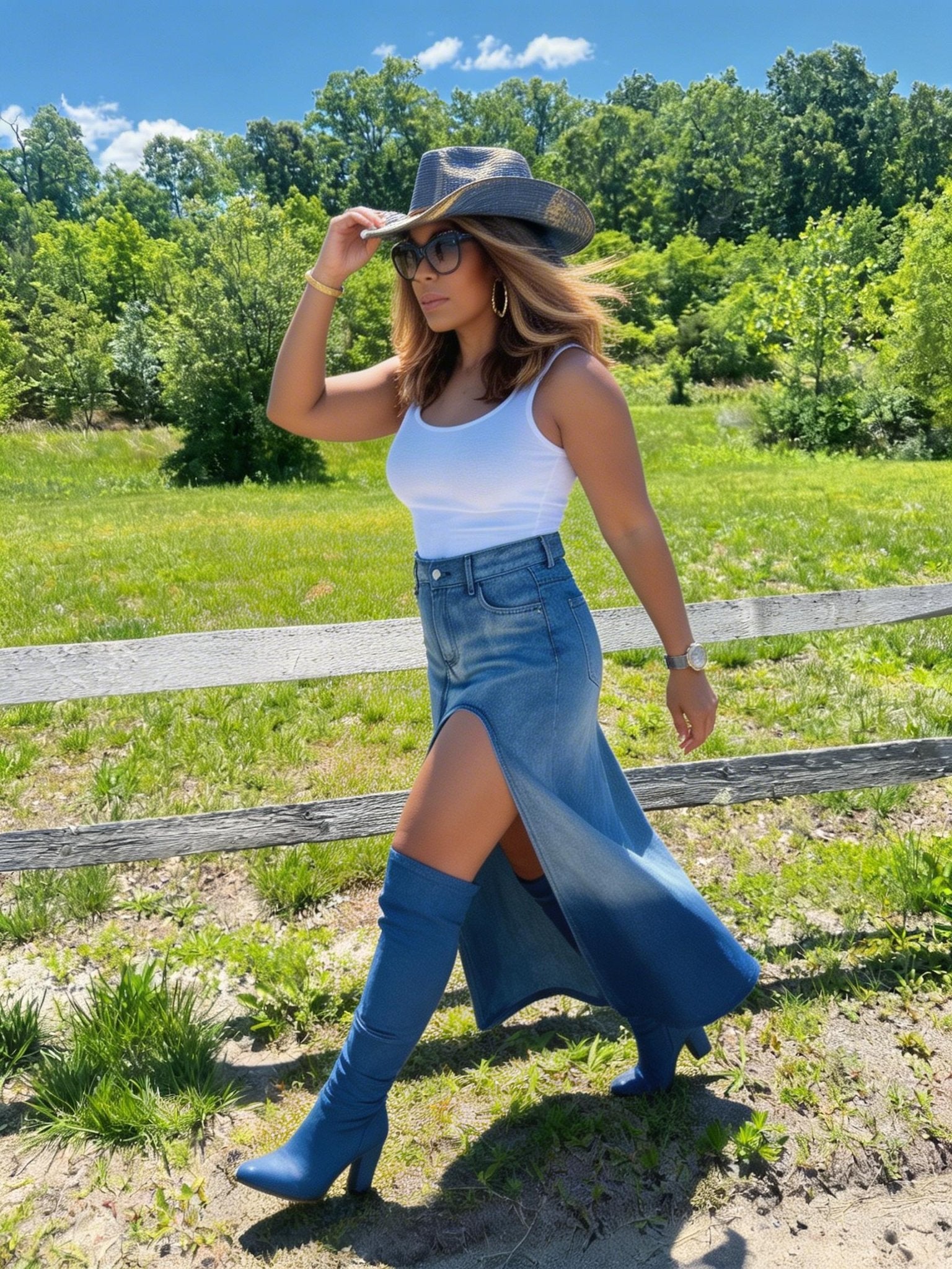 Eclipse Denim Skirt - Fly VSJ, Women's Clothing and Fashion Accessories