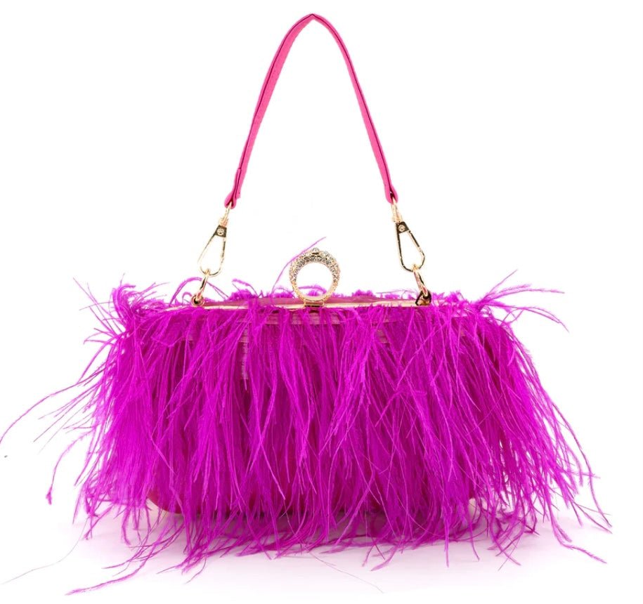 Feather Evening Bag - Fly VSJ, Women's Clothing and Fashion Accessories