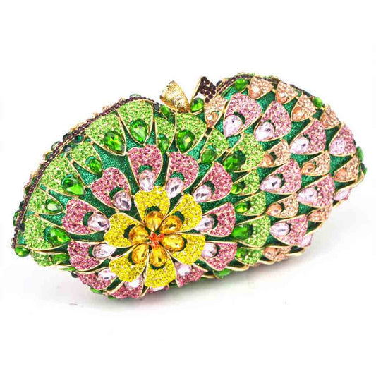 Floral Rhinestone Clutch - Fly VSJ, Women's Clothing and Fashion Accessories