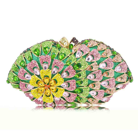 Floral Rhinestone Clutch - Fly VSJ, Women's Clothing and Fashion Accessories