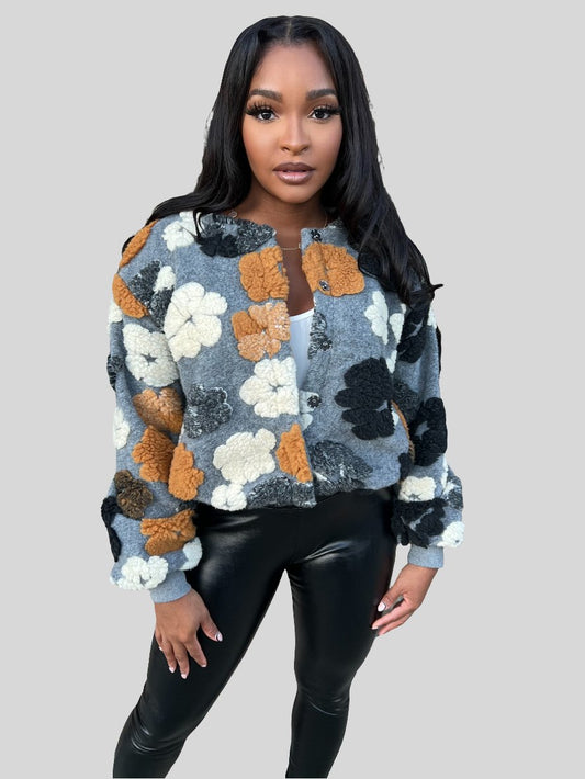 Flower Power Felt Jacket - Fly VSJ, Women's Clothing and Fashion Accessories