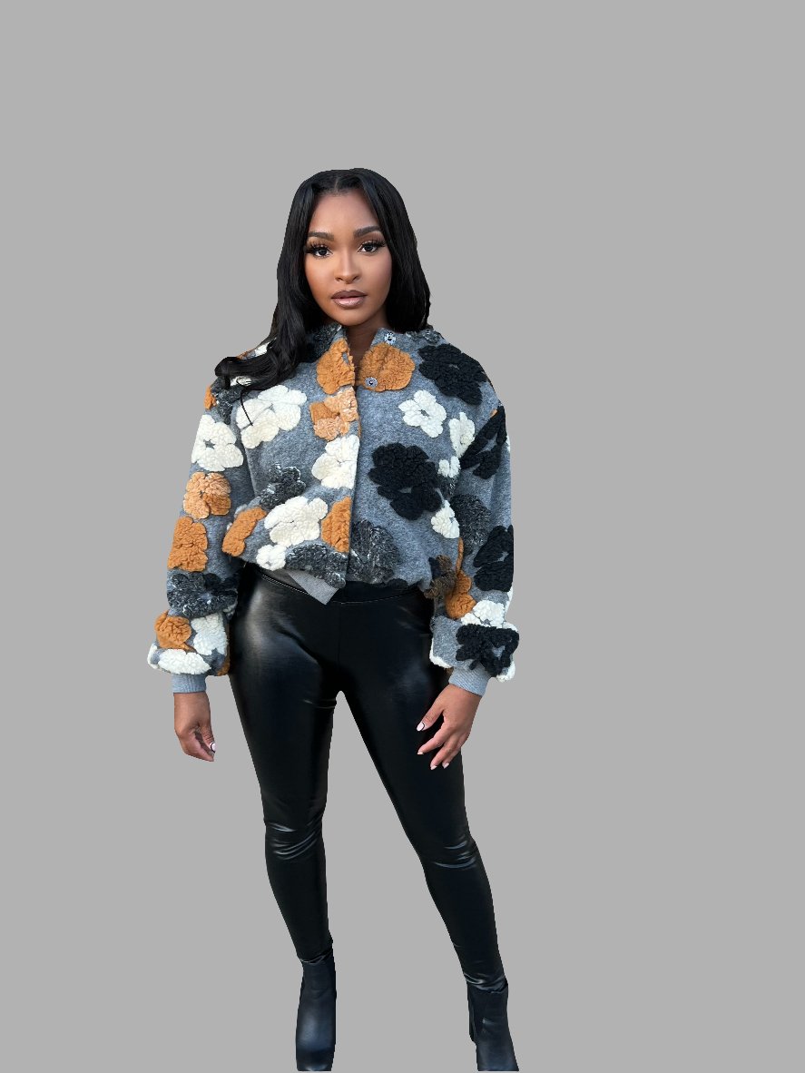 Flower Power Felt Jacket - Fly VSJ, Women's Clothing and Fashion Accessories