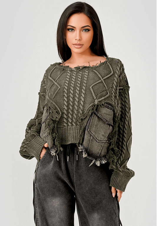 Frayed Theory Sweater - Fly VSJ, Women's Clothing and Fashion Accessories