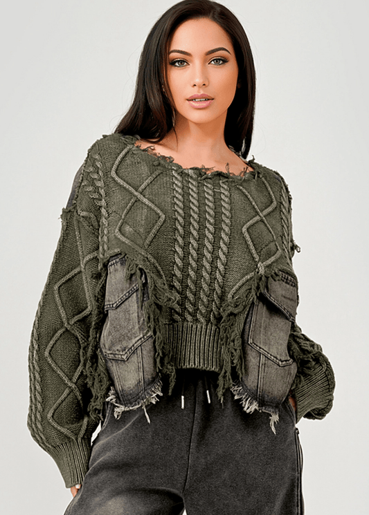 Frayed Theory Sweater - Fly VSJ, Women's Clothing and Fashion Accessories