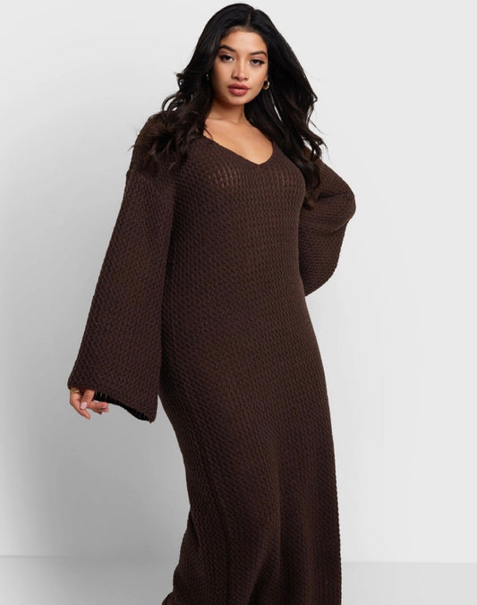 Gayle Oversized Knit Dress - Fly VSJ, Women's Clothing and Fashion Accessories