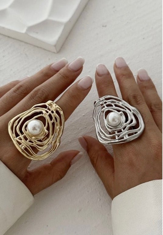 Geometric Hollow Ring - Fly VSJ, Women's Clothing and Fashion Accessories