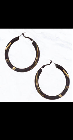 Gold Streak Hoop Earrings