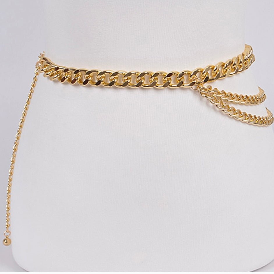 Layered Chain Belt - Fly VSJ, Women's Clothing and Fashion Accessories