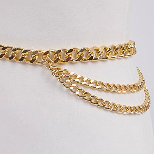 Layered Chain Belt - Fly VSJ, Women's Clothing and Fashion Accessories