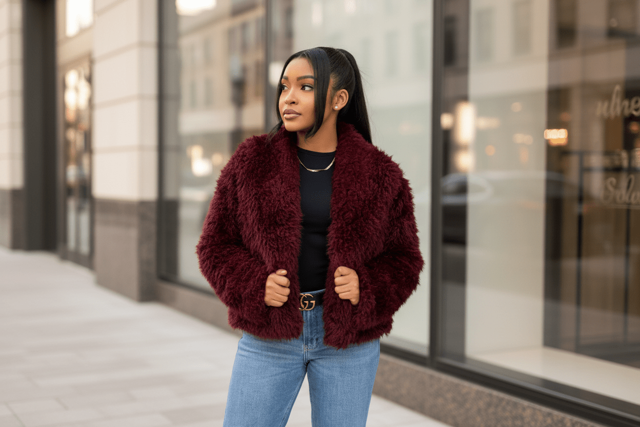 Luxe Allure Faux Fur Jacket - Fly VSJ, Women's Clothing and Fashion Accessories