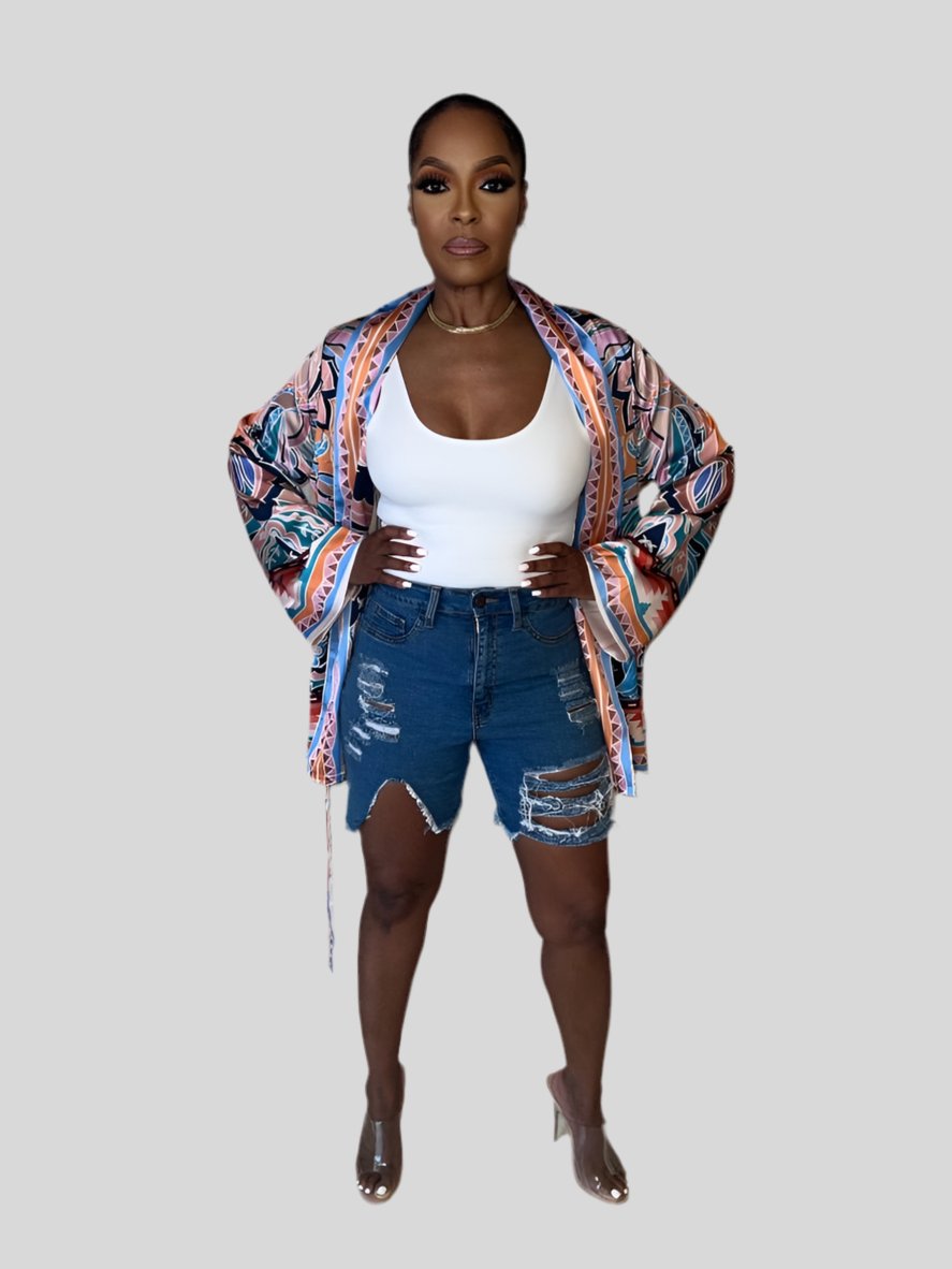 Major Cut Out High Waist Distressed Denim Shorts - Fly VSJ, Women's Clothing and Fashion Accessories