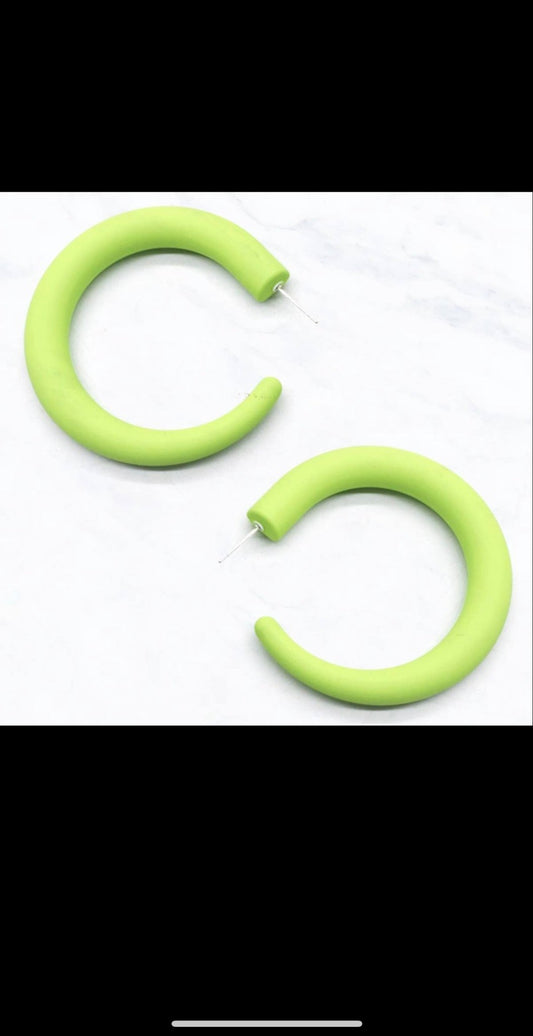 Matte Hoop Earrings - Fly VSJ, Women's Clothing and Fashion Accessories