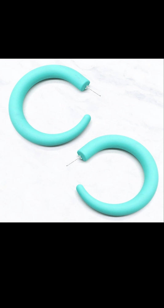 Matte Hoop Earrings - Fly VSJ, Women's Clothing and Fashion Accessories