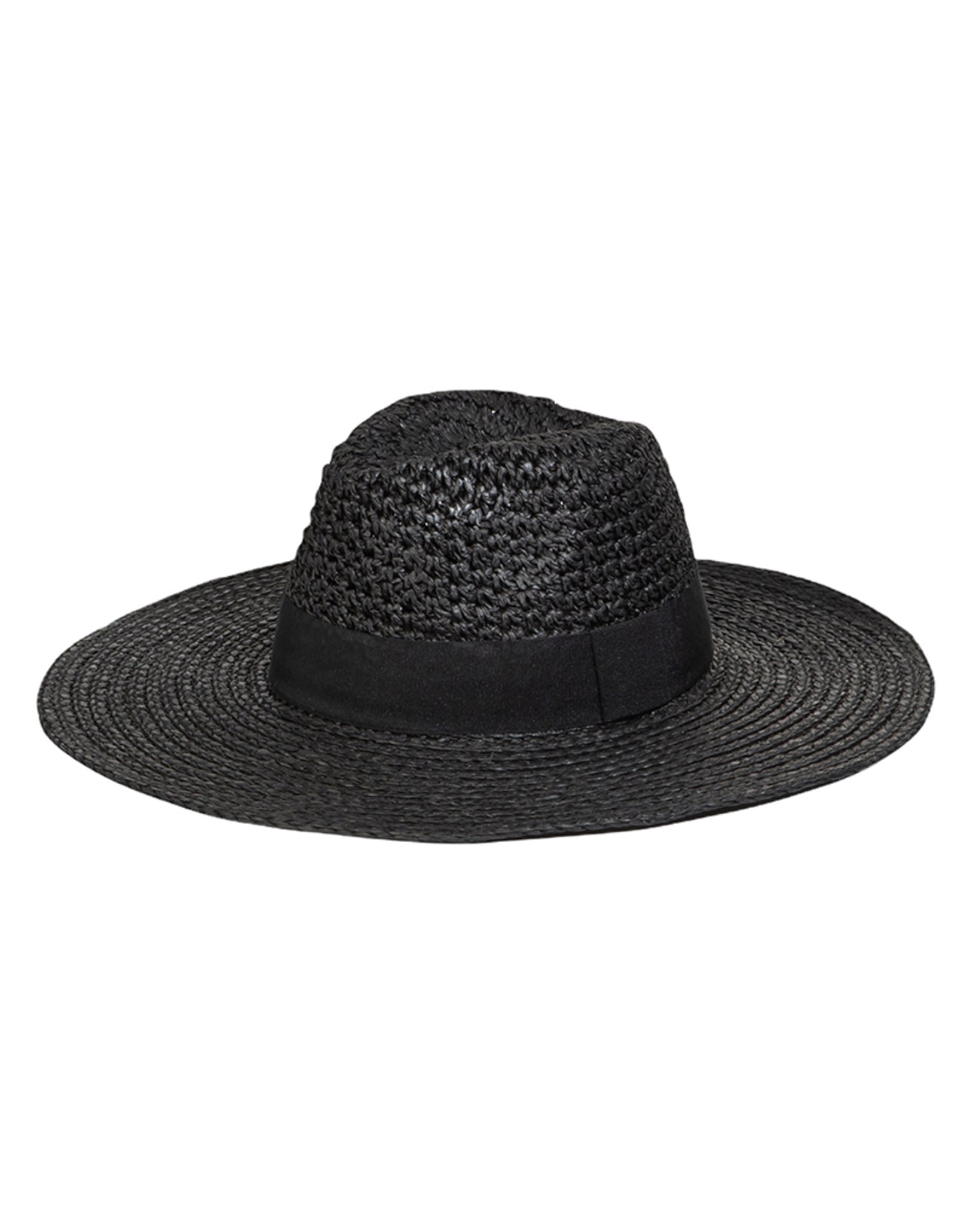 Monochrome Banded Straw Sun Hat - Fly VSJ, Women's Clothing and Fashion Accessories