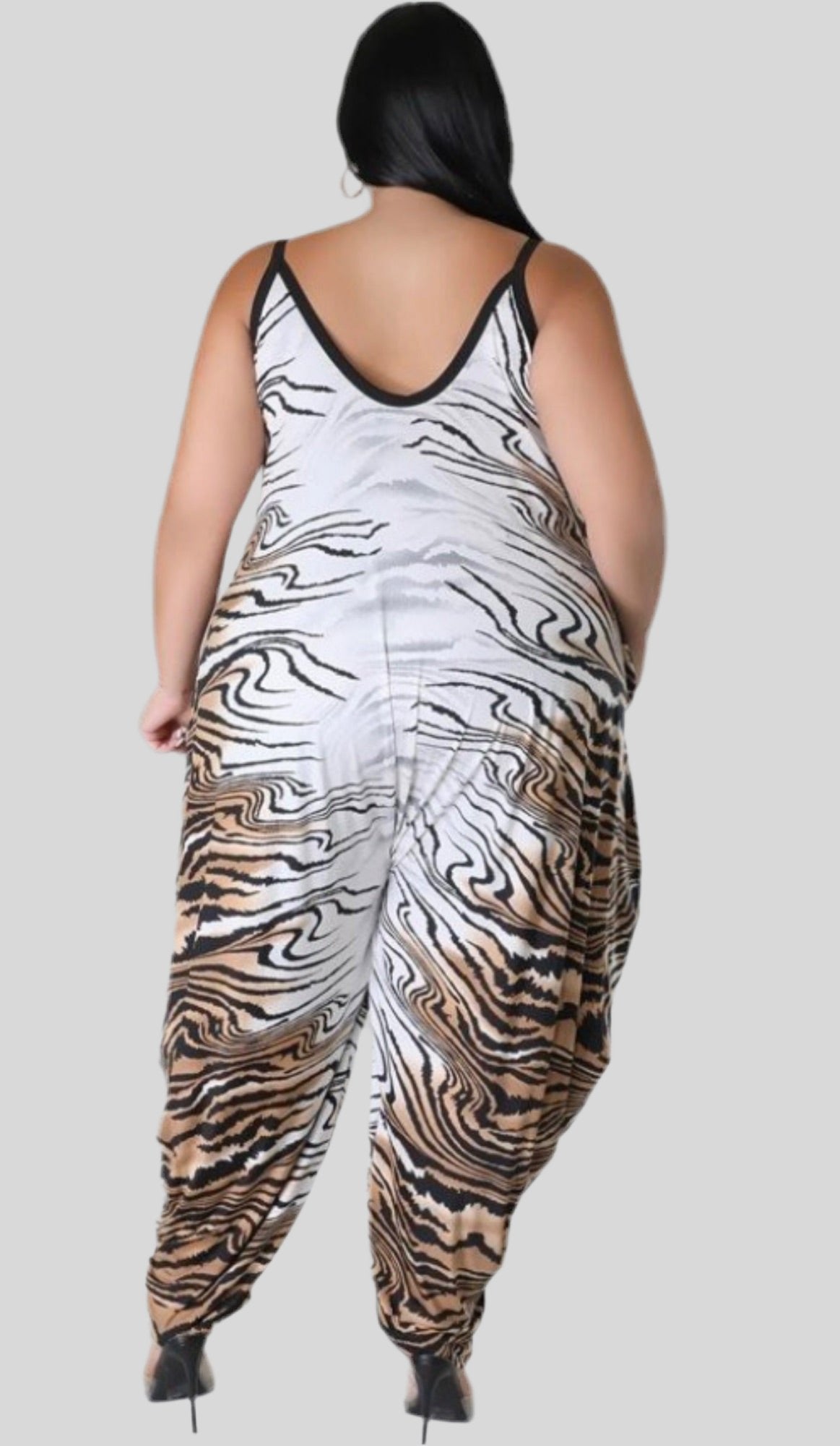 Multi Print Plus Jumpsuit - Fly VSJ, Women's Clothing and Fashion Accessories