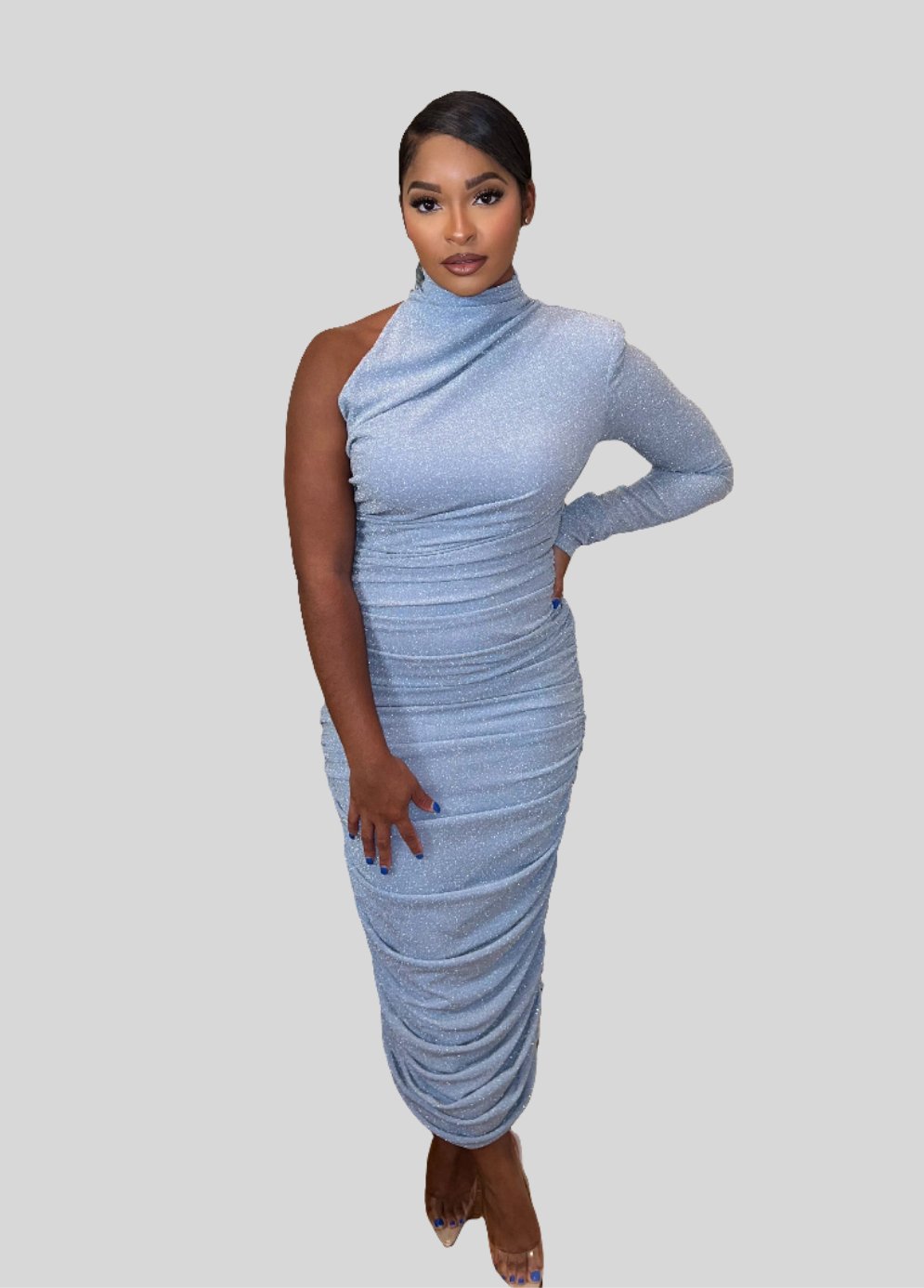 Peyton Ruched Pencil Dress - Fly VSJ, Women's Clothing and Fashion Accessories