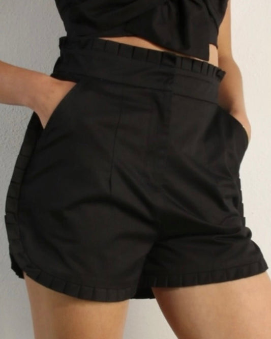 Pleat Detail Shorts - Fly VSJ, Women's Clothing and Fashion Accessories