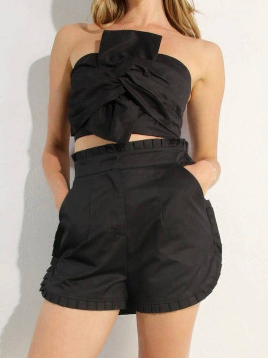 Pleat Detail Shorts - Fly VSJ, Women's Clothing and Fashion Accessories