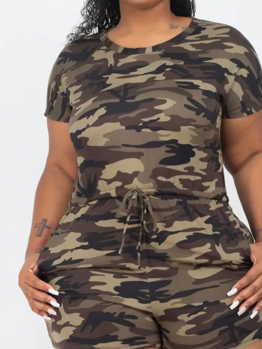 Plus Size Camo Romper (Final Sale) - Fly VSJ, Women's Clothing and Fashion Accessories