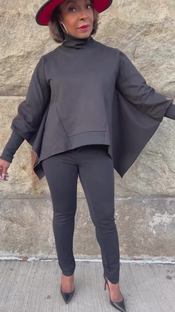 Asymmetric Batwing Sweatshirt