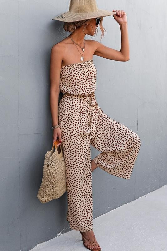 Printed Tube Top Jumpsuit (Final Sale) - Fly VSJ, Women's Clothing and Fashion Accessories