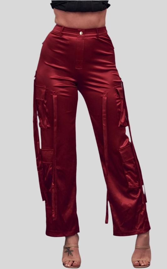 Satin Cargo Pant - Fly VSJ, Women's Clothing and Fashion Accessories