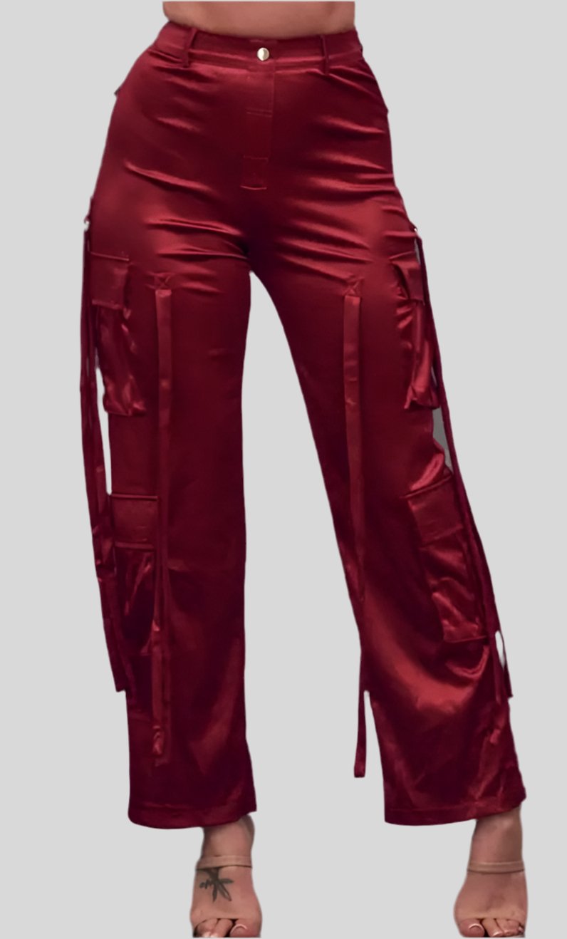 Satin Cargo Pant - Fly VSJ, Women's Clothing and Fashion Accessories