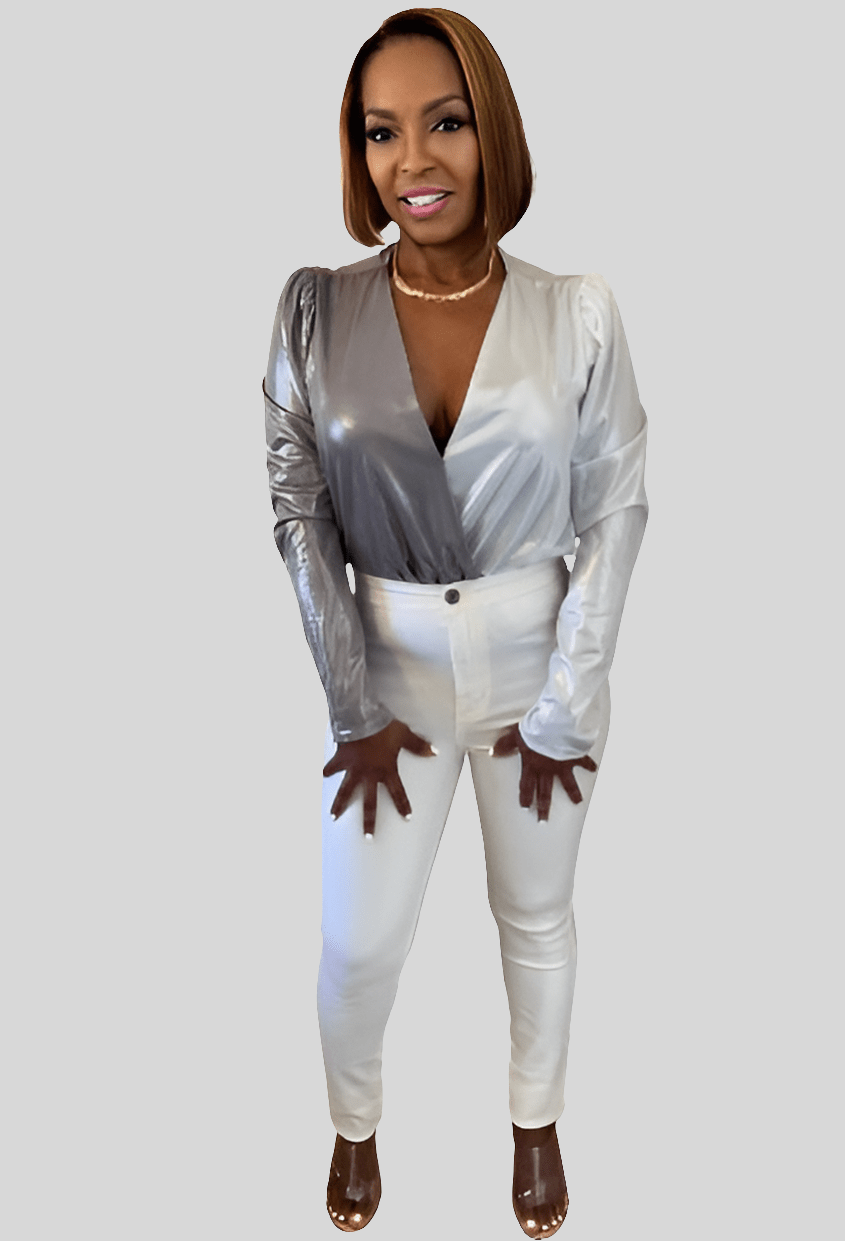 Sharon Metallic Bodysuit - Fly VSJ, Women's Clothing and Fashion Accessories